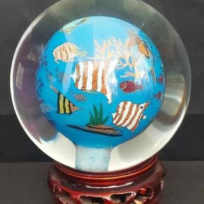 HAND PAINTED TONG DYNASTY COLLECTION GLASS GLOBE SET