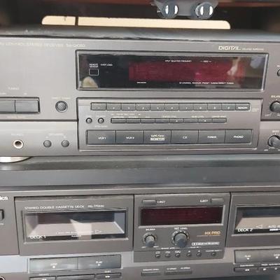 TECHNICS AV CONTROL STEREO RECEIVER SA-GX350 & STEREO DOUBLE CASSETTE DECK RS-TR232