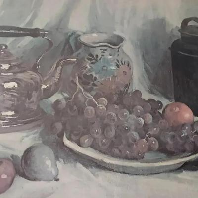 STILL LIFE PRINT WITH GOLD COLORED FRAME