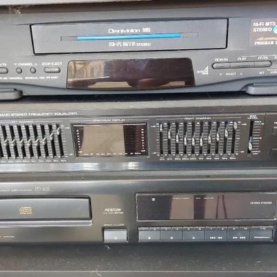 PANASONIC OMNIVISION, OPTIMUS TEN BAND STEREO FREQUENCY EQUALIZER, & PIONEER COMPACT DISC PLAYER