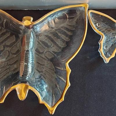 VINTAGE GLASSES AND DISHES BY CRISTAL D'ARQUES, HOFBAUER BYRDES, JEANNETTE GLASS, AND MIKASA