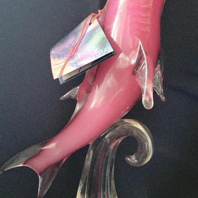MURANO-STYLE FORMIA DOLPHINS AND SHARK