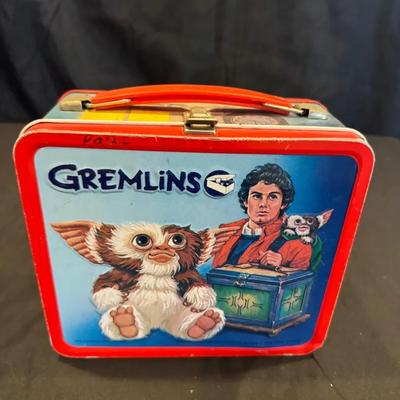 206: Vintage Gremlins Metal Lunch Box With Thermos 