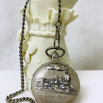 American Historic Society Rock Island / Morgan Silver Dollar Pocket Watch