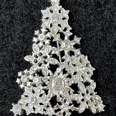 “Christopher Radko” Rhinestone Christmas Tree Brooch
