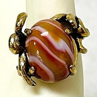 Striped Agate Vintage Ring