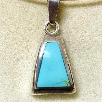 Mexico Sterling Silver and Turquoise Pendant