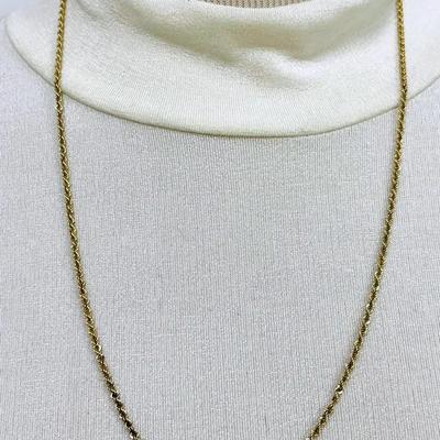 14K Gold Rope Chain Necklace 