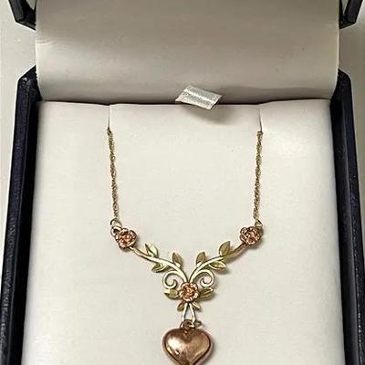10K Yellow and Rose Gold Signed Necklace