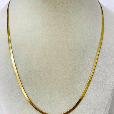 14KT Gold 3mm Herringbone Necklace