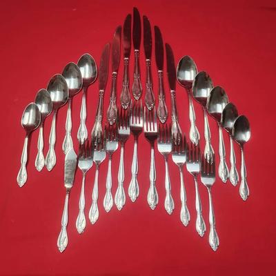 Vintage CUSTOMCRAFT Stainless Flatware Lot - Monogrammed 'Y' Taiwan
