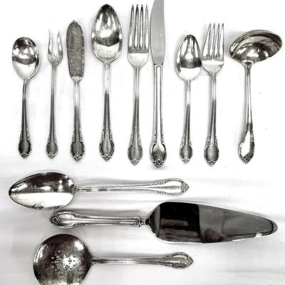 79-pc Set 1847 Rogers Bros “Remembrance” Silverplate w/ Serving Pieces