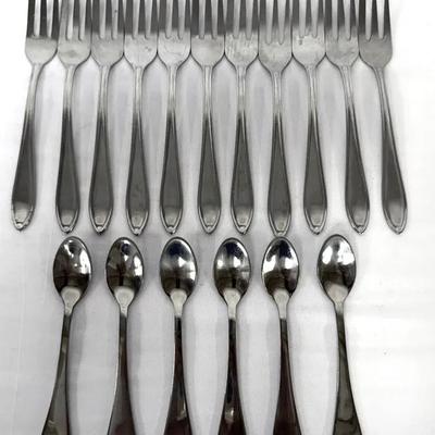 17-pc Lot  Stainless Flatware - 11 Pils-Werndl Pastry Forks & 6 Cambridge Demitasse Spoons 