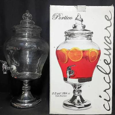 Portico Clear Glass Beverage Dispenser with Chrome Base