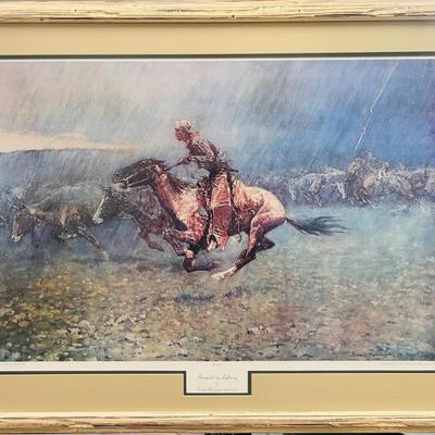 Stampeded by Lightning, Frederic Remington