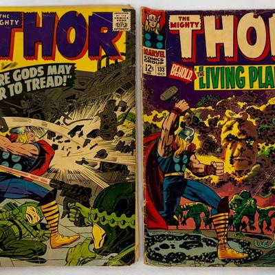 Vintage Marvel Comics Lot – The Mighty Thor #132 & #133 (1966, 12¢ Era)