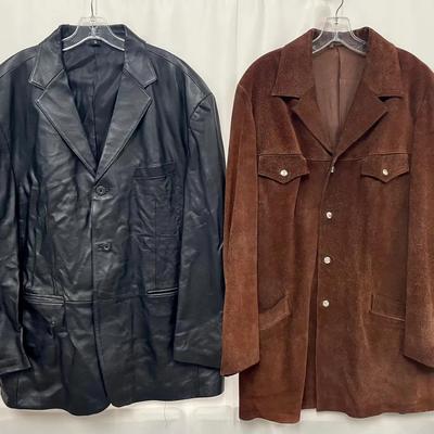 Men’s Vintage Leather Jackets Size L/XL Black And Brown Suede 