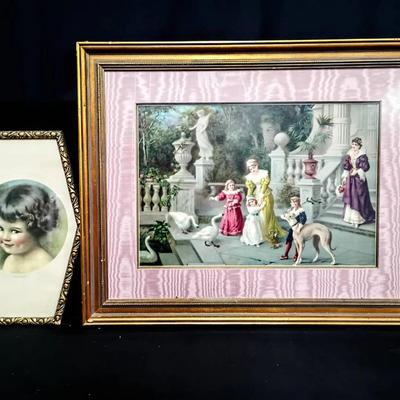 Bessie Pease Gutmann “Mischief” & Victorian Garden Scene Framed Prints
