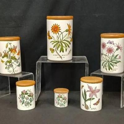 Vintage 6 Piece Botanic Garden Cannister Set