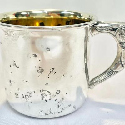 Saart Sterling Silver Baby Cup With Owl Handle Motif (91.13 grams) 