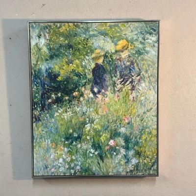 “Conversation in a Rose Garden” Print On Canvas By Pierre Renoir 