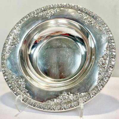 Wallace Sterling Bowl With Raised Floral And Rose Motifs (128.1 grams) 