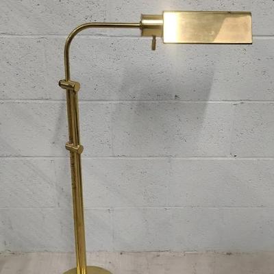 Vtg 60s 70s Mid Century Modern MCM Brass Adjustable Pharmacy Reading Floor Lamp