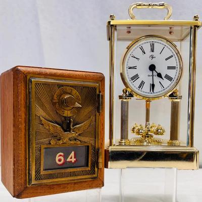 Art Deco Eagle Coin Bank and clock 