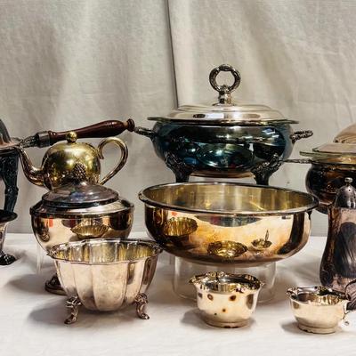 Assortment of Vintage Silverplate Serving and Tableware