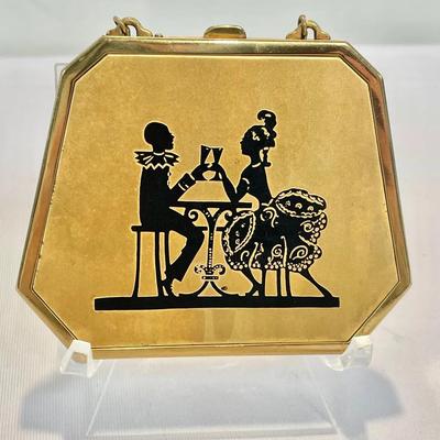 Gorgeous Antique Compact — Dance Purse Makeup & Coin Holder with Chain & Mirror