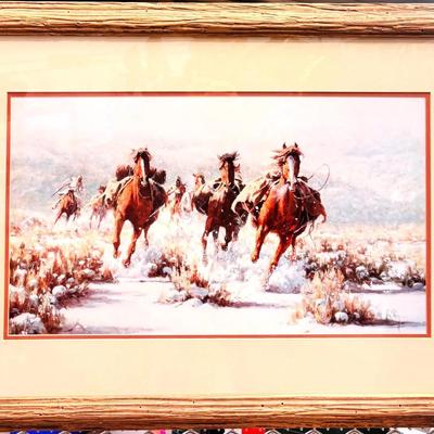 Kim Rex – Going for It (Framed Western Horse Print)