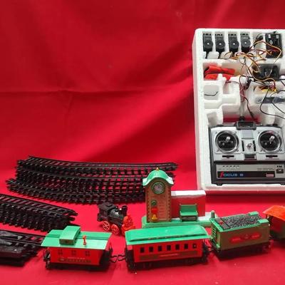 Mixed Hobby Lot: Slot Car Track, Train Set, and Hitec Focus 6 RC System