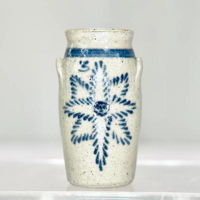 Jane Graber Miniature Stoneware Crock - “Starface” C. 1983 (1.5”) 