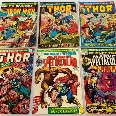 Vintage Marvel Bronze Age Lot (6) – Thor #201, #206, #222 + Marvel Spectacular #4, #6 + Iron Man #66