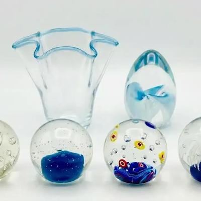 Villeroy & Boch Signature Blossom vase, Mount St. Helens glass egg paperweight + More Murano Style! 