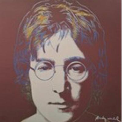 John Lennon on vintage paper, andy war