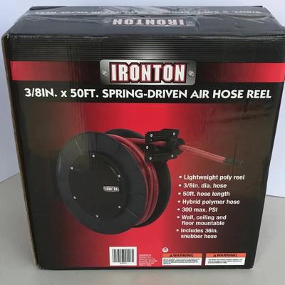 3/8in x 50ft Spring-Driven Air Hose Reel