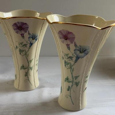 Lenox. Pair Of Flower Vases. Morningside Cottage. 
