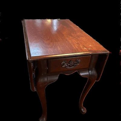 Adjustable/Collapsible Wooden Bassett End Table **Shippable W/ White Glove**