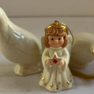 Lennox Collectible Tree Ornament. And Quail Salt And Pepper Shakers.