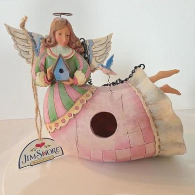 Jim Shore Blue Angel Hanging Bird House