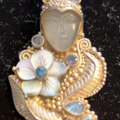 Gorgeous Goddess Pendant/Pin By Sajen. .925