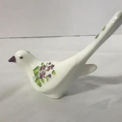 Fenton Bird w/ Handpainted Violets