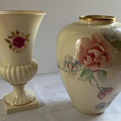 Pair Of Lenox Vases. Chatworth And Rose Gold..