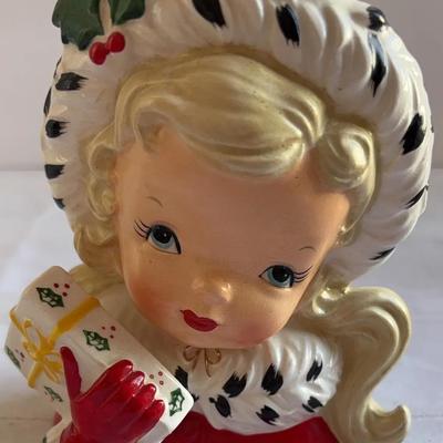 Napco. Christmas Head Vase. CX2348B. 1956