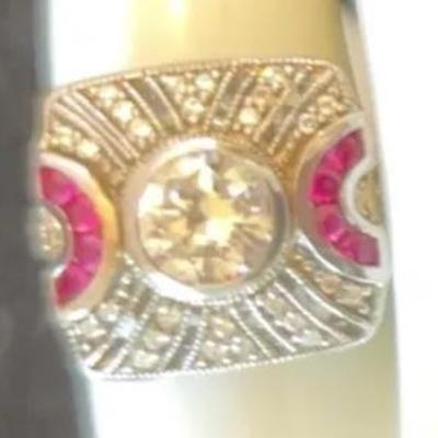 Gorgeous Joe Esposito  Art Deco Style Cocktail Ring