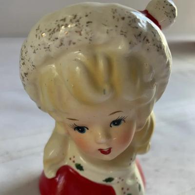 Adorable Inarco Christmas Head Vase. 