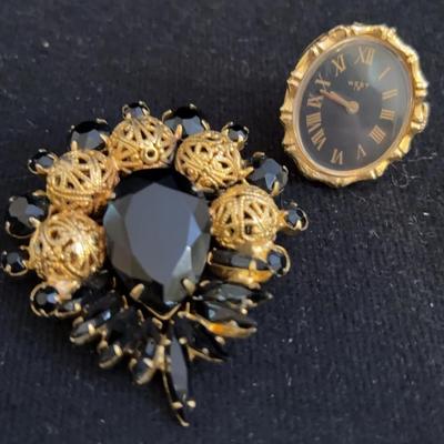 Beautiful D&E Pin And Vintage Ring-Watch Lot. 