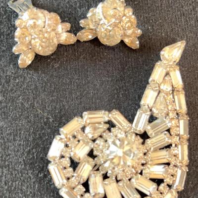 Crystal Ice For Winter. Earrings, And Brooch. 