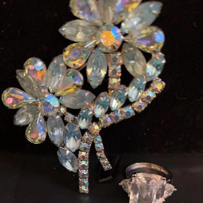 Old School Bling! Vintage Weiss, And 925 Ring. 